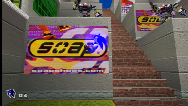 a screenshot of SOAP ad in Sonic Adventure 2
