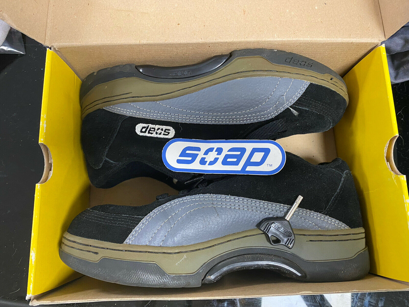 a photo of a pair of SOAP shoes in the box