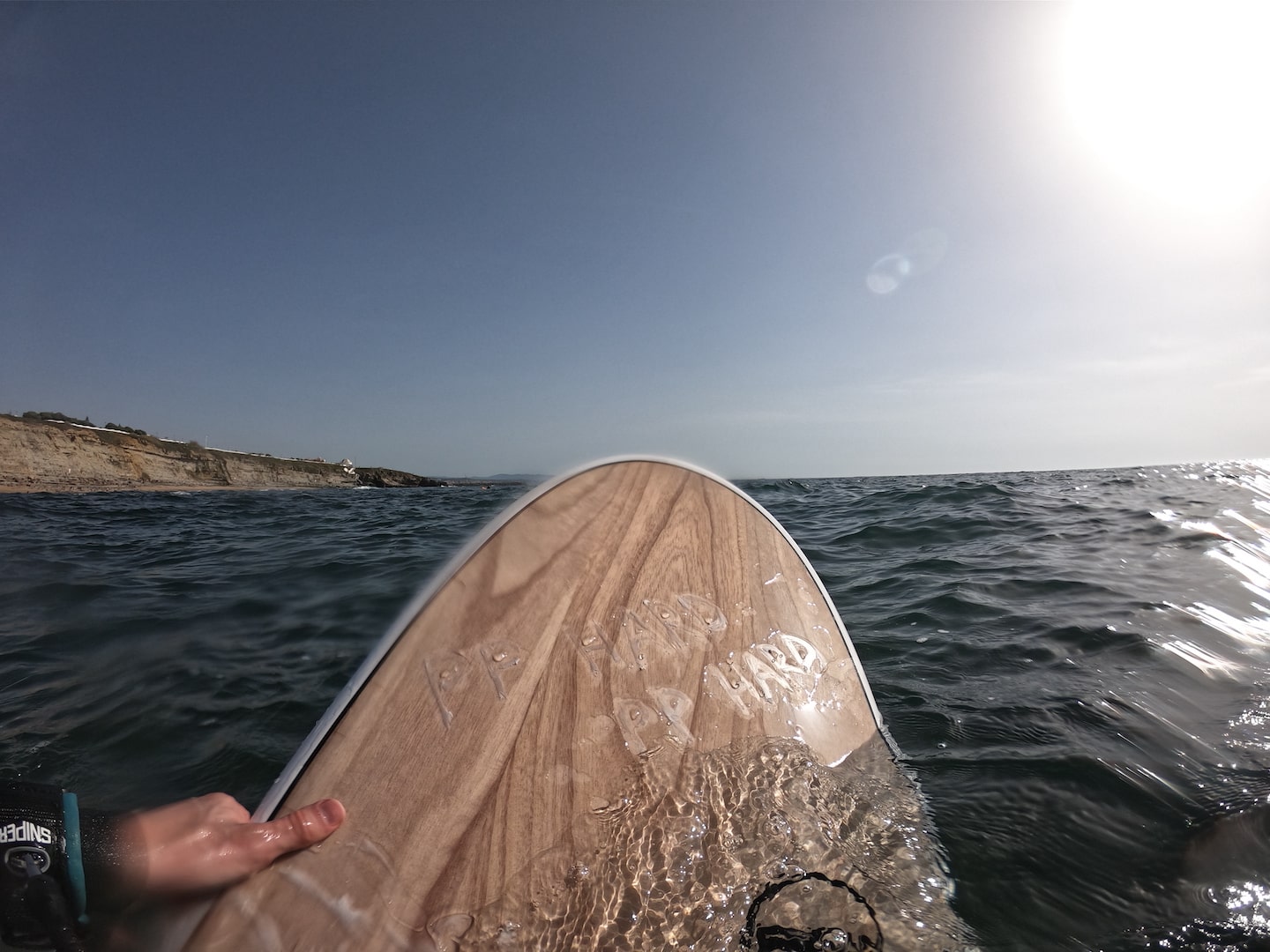 surf board waxed